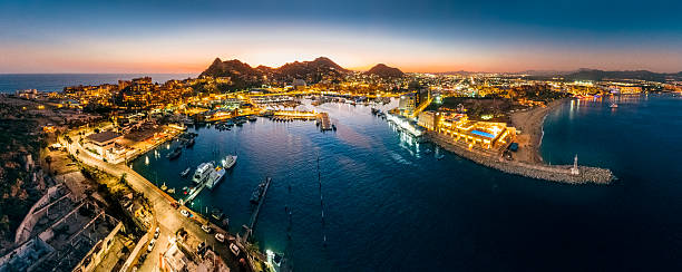 Cabo San Lucas in Baja California Sur at dusk, Mexico