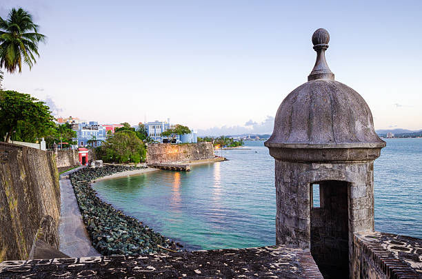 Turret along Old San Juan Wall in Puerto Rico.