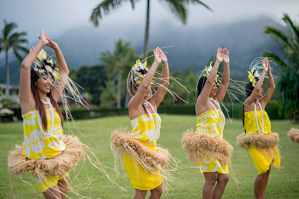 traditional Hawaiian dance during a luau