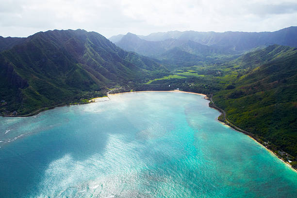 Aerial view of Kahana Valley