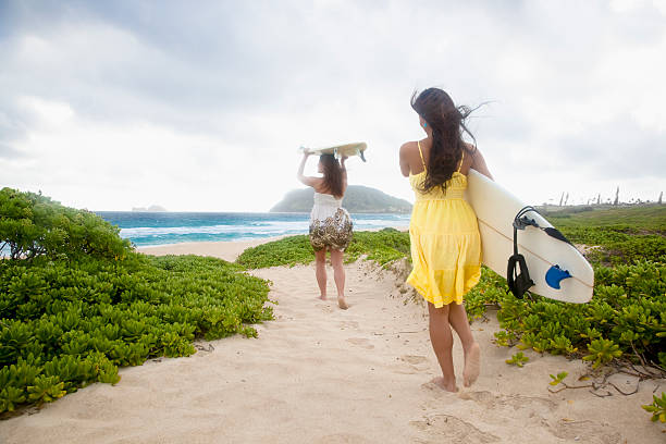 walking on beach on oahu